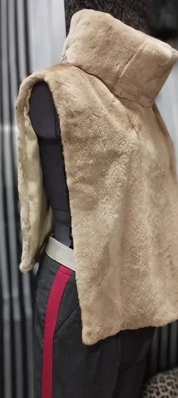 Beige sheared mink dickey