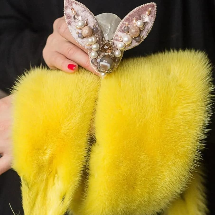 Yellow mink fur