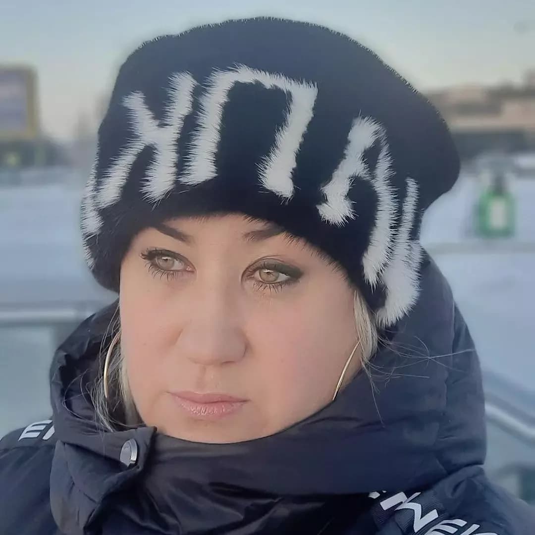 Black mink hat with HAT lettering