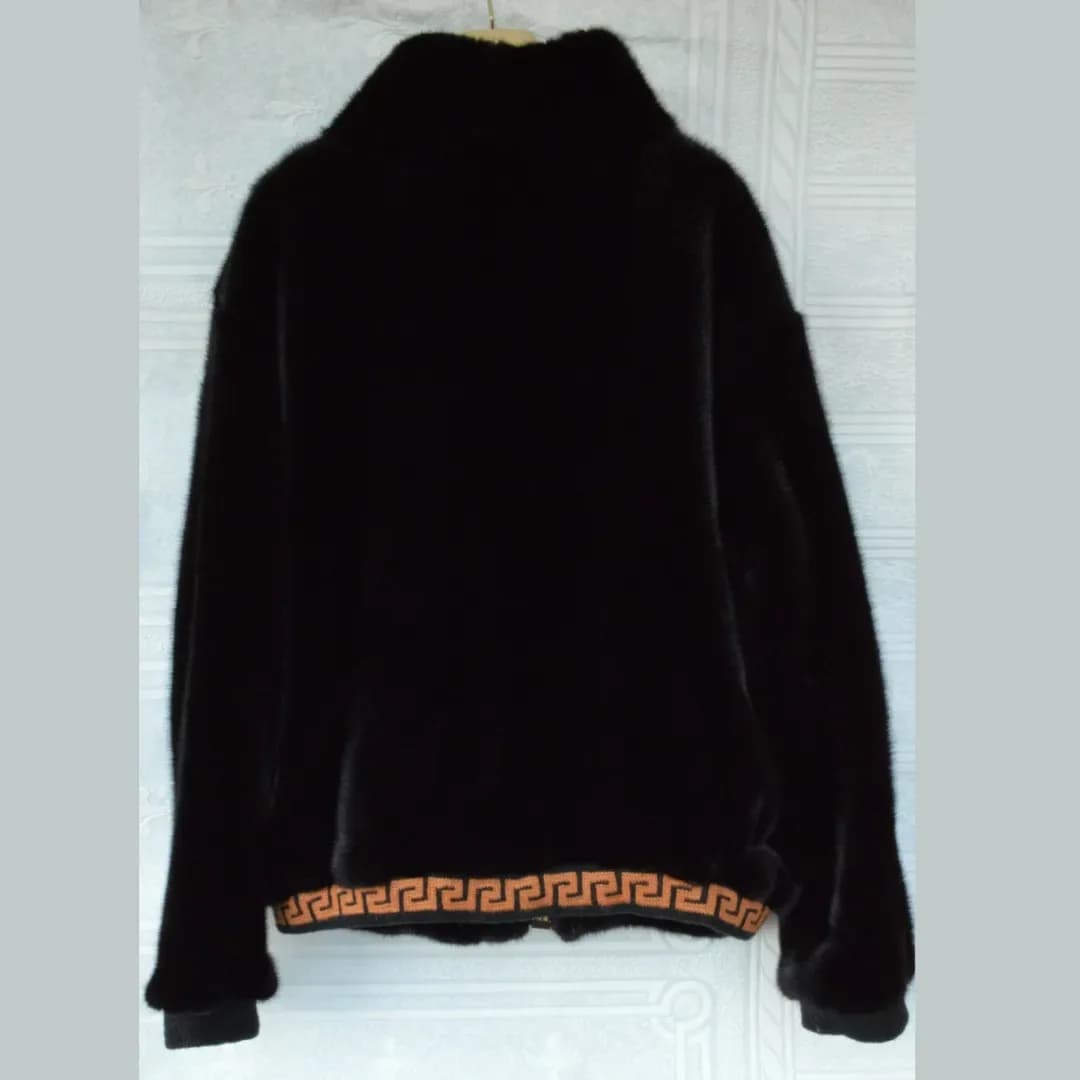 Men’s cherry mink bomber jacket
