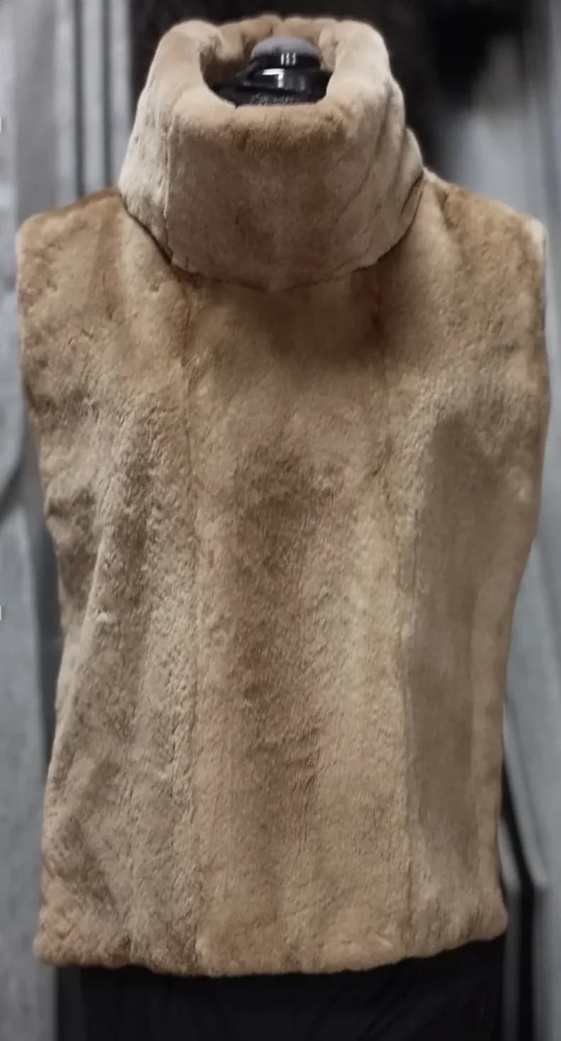 Beige sheared mink dickey