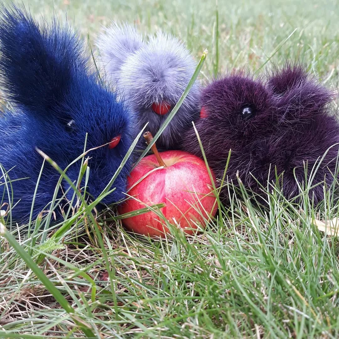 Mink rabbit keyrings